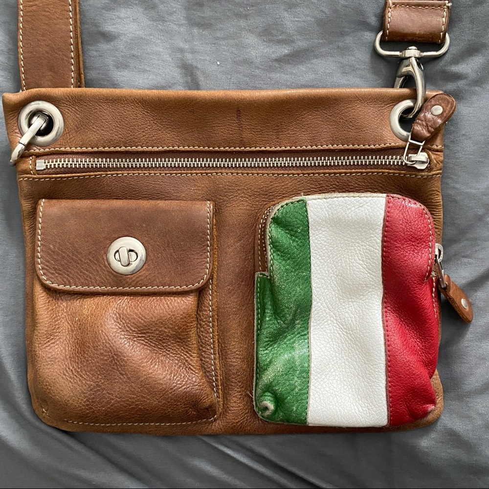 Roots leather village tribe bag purse crossbody